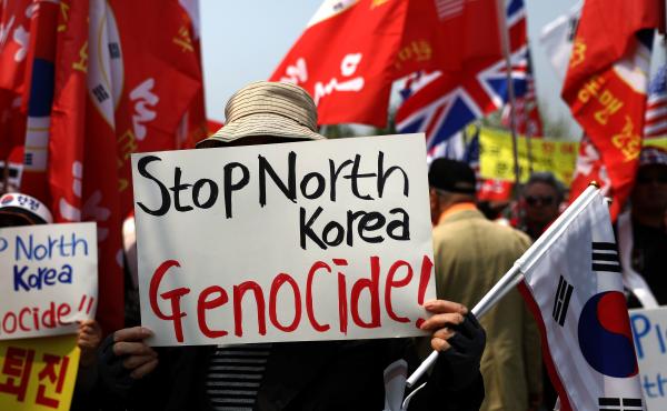 South Koreans protest against the April 27 inter-Korean summit, when North Korean leader Kim Jong Un and South Korean President Moon Jae-in met at the border. South Koreans protest against the April 27 inter-Korean summit, when North Korean leader Kim Jong Un and South Korean President Moon Jae-in met at the border.