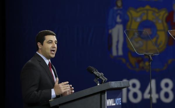 Josh Kaul, then a candidate for Wisconsin attorney general, speaks at an October 2018 rally in Milwaukee. Kaul's office has faced criticism for its investigation into the shooting of Jacob Blake. Josh Kaul, then a candidate for Wisconsin attorney general, speaks at an October 2018 rally in Milwaukee. Kaul's office has faced criticism for its investigation into the shooting of Jacob Blake.