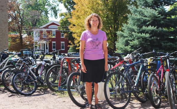 Peggy O'Neill stands outside Edmunds Elementary and Middle Schools in Burlington, Vt. She was one of the strongest advocates for the bike lane in her city but met a lot of resistance. Peggy O'Neill stands outside Edmunds Elementary and Middle Schools in Burlington, Vt. She was one of the strongest advocates for the bike lane in her city but met a lot of resistance.