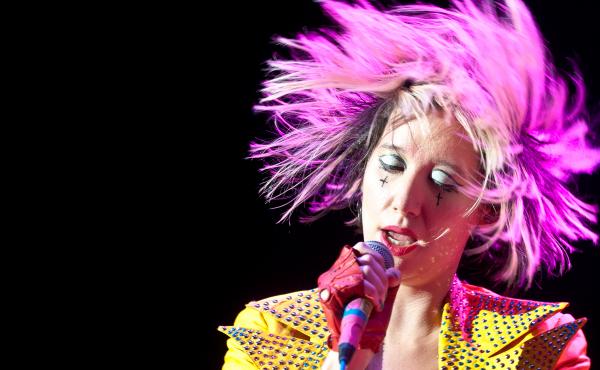 Karen O of the Yeah Yeah Yeahs during her performance at the 2013 Sweetlife Food and Music Festival at Merriweather Post Pavilion in Columbia, MD. Karen O of the Yeah Yeah Yeahs during her performance at the 2013 Sweetlife Food and Music Festival at Merriweather Post Pavilion in Columbia, MD.