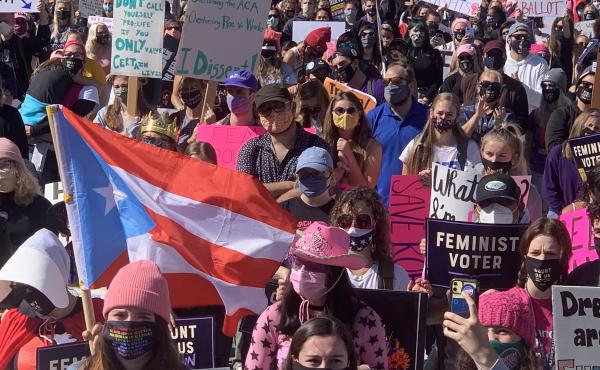 Protesters rally in Washington, D.C., during the latest Women's March, demonstrations that began just after President Trump's inauguration. Protesters rally in Washington, D.C., during the latest Women's March, demonstrations that began just after President Trump's inauguration.
