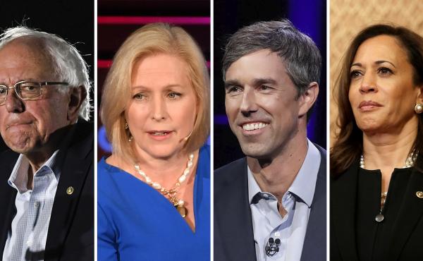 Possible Democratic presidential candidates for the 2020 race include Vermont Sen. Bernie Sanders (left), New York Sen. Kirsten Gillibrand, Texas Rep. Beto O'Rourke and California Sen. Kamala Harris. Possible Democratic presidential candidates for the 2020 race include Vermont Sen. Bernie Sanders (left), New York Sen. Kirsten Gillibrand, Texas Rep. Beto O'Rourke and California Sen. Kamala Harris.