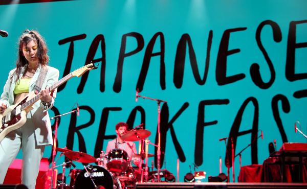 Michelle Zauner (L) of Japanese Breakfast performs with drummer Craig Hendrix at the Intersect music festival at the Las Vegas Festival Grounds on December 07, 2019 in Las Vegas, Nevada. Michelle Zauner (L) of Japanese Breakfast performs with drummer Craig Hendrix at the Intersect music festival at the Las Vegas Festival Grounds on December 07, 2019 in Las Vegas, Nevada.