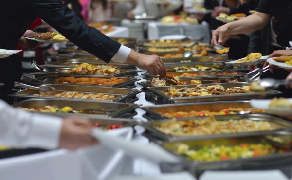 In one study, people who were in a buffet line served themselves a lot more of an unhealthful pasta dish if they were next to or behind a person perceived to be overweight. In one study, people who were in a buffet line served themselves a lot more of an unhealthful pasta dish if they were next to or behind a person perceived to be overweight.