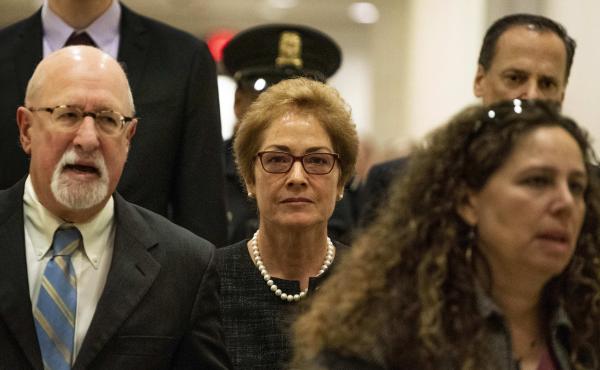 Former U.S. Ambassador to Ukraine Marie Yovanovitch arrives on Capitol Hill on Oct. 11 to appear before lawmakers in closed-door questioning related to the impeachment inquiry into President Trump. Former U.S. Ambassador to Ukraine Marie Yovanovitch arrives on Capitol Hill on Oct. 11 to appear before lawmakers in closed-door questioning related to the impeachment inquiry into President Trump.